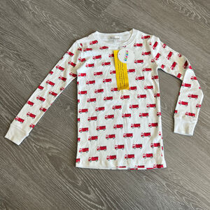 BenBen Shirt Boys Size 6 Fire Truck Long Sleeve White Pima Cotton
